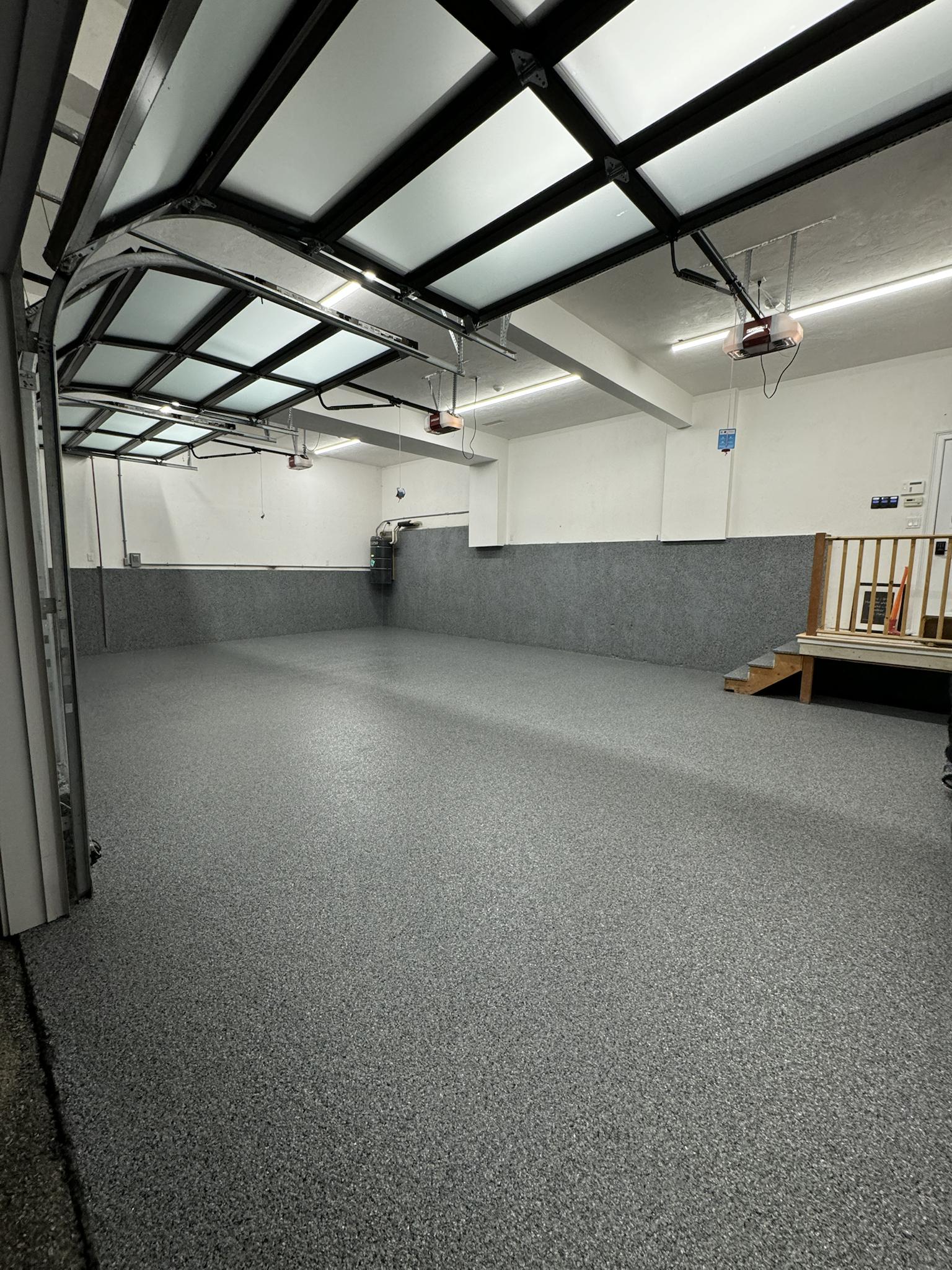 Langdon garage — wide interior view