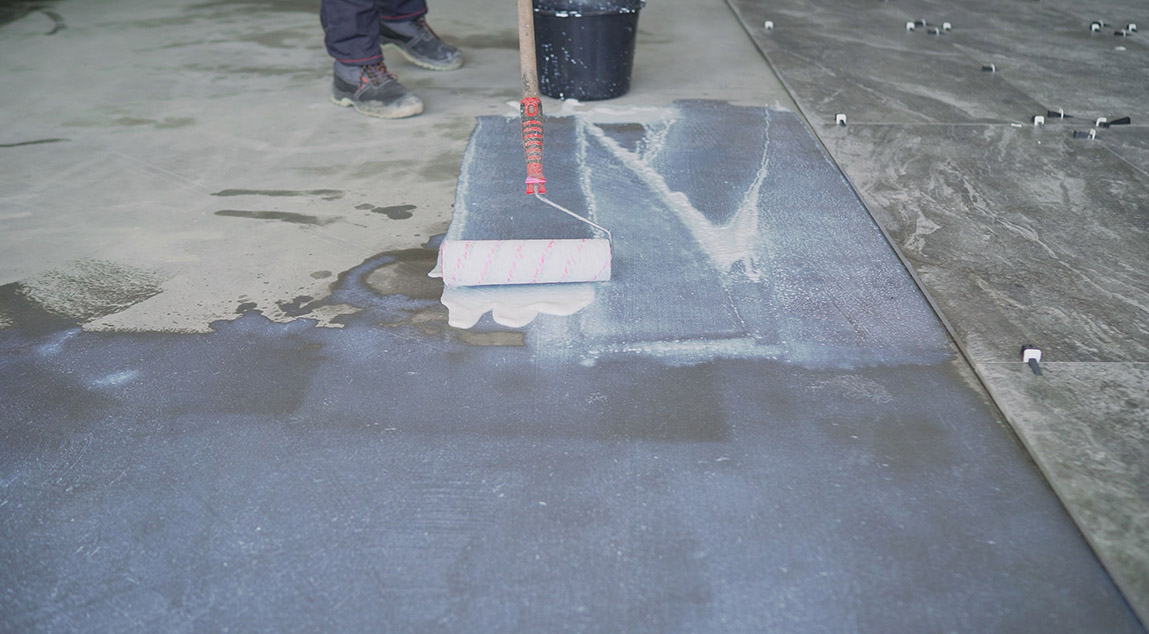 Sealed concrete flooring installation by Epoxy Designs